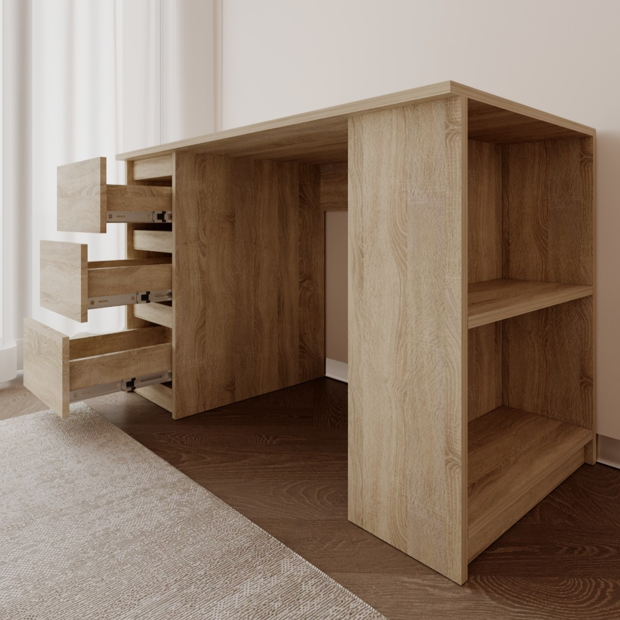 Стіл шкільний письмовий Бруніко Люкс  Дуб Сонома, фото 1