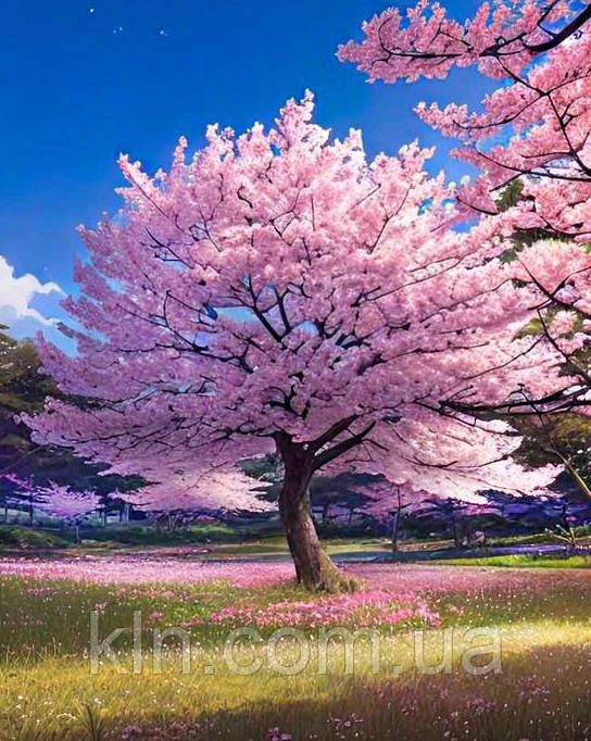 Алмазна вишивка 50 х 40 см на підрамнику Ніжний колір сакури (арт. TN1261), фото 1