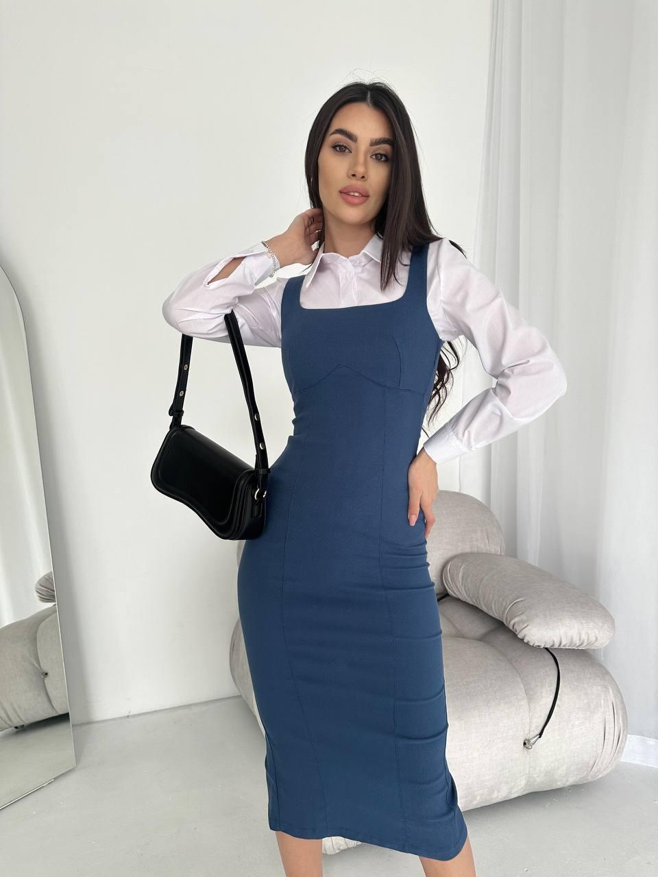 Сарафан джинсовий із блузкою, фото 1