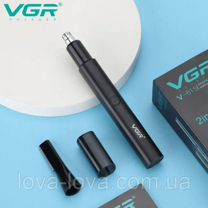 Акумуляторний тример 2 в 1 для стриження брів, волосся в носі та вухах VGR V-615