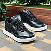 Чоловічі шкіряні кросівки (натуральна шкіра) чорні демісезонні для чоловіків на весну осінь, розміри 40-45, фото 2