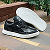 Чоловічі шкіряні кросівки (натуральна шкіра) чорні демісезонні для чоловіків на весну осінь, розміри 40-45, фото 5