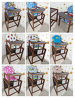 Стільчик -трансформер для годування дитячий дерев'яний Наталка