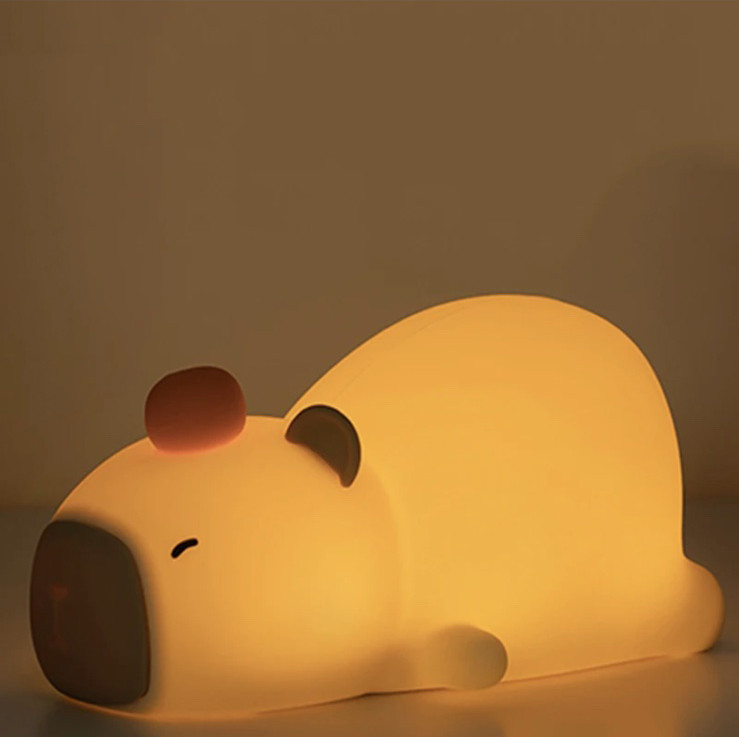 Світильник Акумуляторний Capybara Sleep Нічник Бездротовий Силіконовий Капібара (00985)