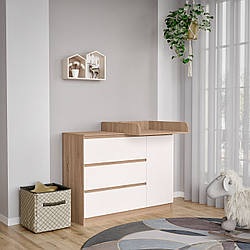 Комод пеленальний Ф3+1Д Дуб сонома+білий