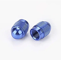 Алюмінієві ковпачки на ніпель авто вело мото, шредер (schrader) 2 шт. у синьому кольорі