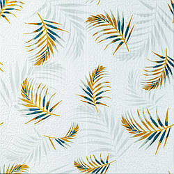 Декоративна 3Д панель Листя Пальми Текстура 700х700х4мм Рослинний принт на білому текстурна самоклеюча