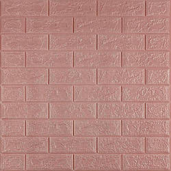 Самоклеюча панель 3Д під цеглу Пудровий 700х770х3мм цегляна кладка декоративна текстурна стінова