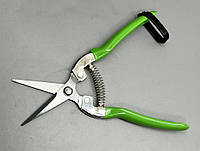 Секатор садовый с прямыми лезвиями из нержавеющей стали GARTNER 185 мм. для обрезки и прививки деревьев