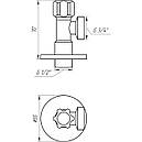 Кран кутовий вентильний Solomon 1/2 "x3/4" для підключення сантехприладів (подовжений) 160403, фото 6