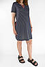 Плаття жіноче літнє нижче коліна Сарафан у горизонтальну смужку у великих розмірах L, фото 6