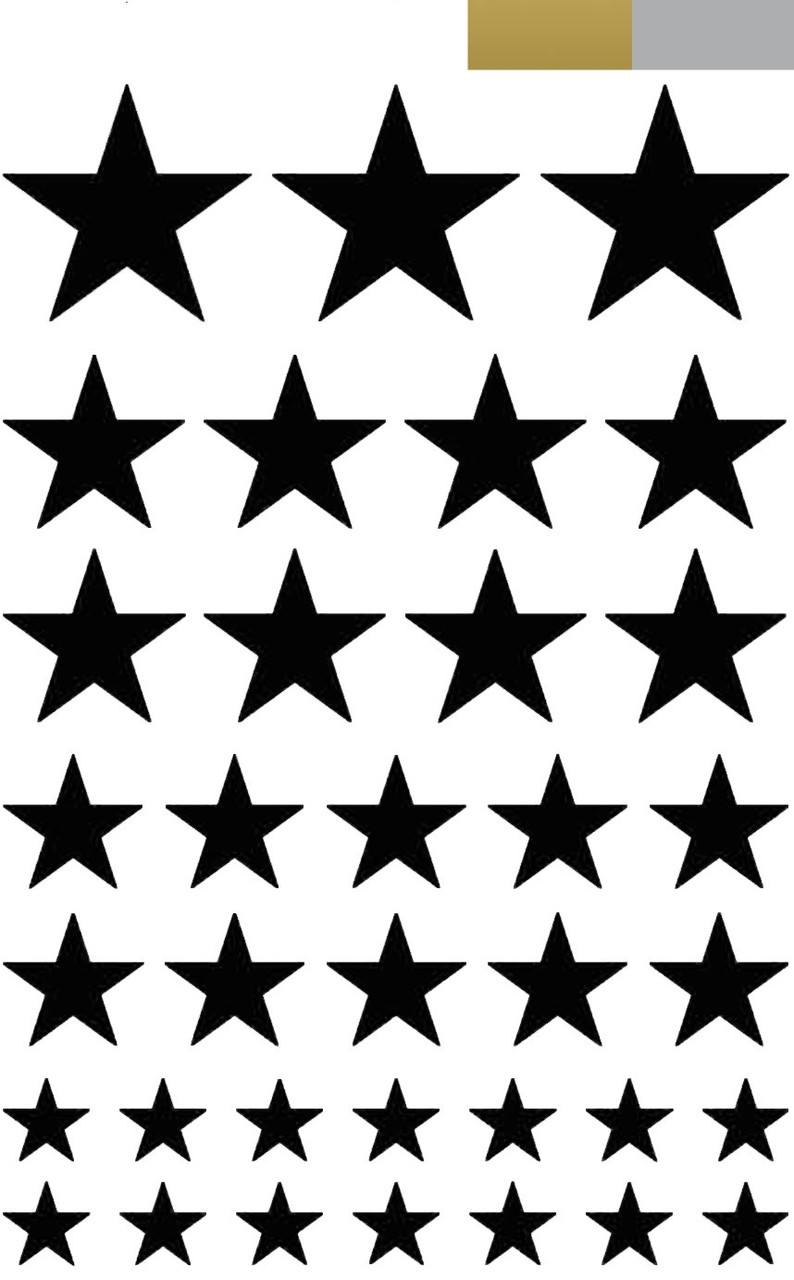 Наклейки "Зірки" (21х14см.)  металік