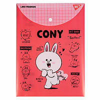 Папка-конверт на кнопці вертикальна YES Line Friends. Cony A4 (492077)