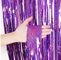 Фольгована шторка фіолетовий голограма 1,2*2 метри Китай