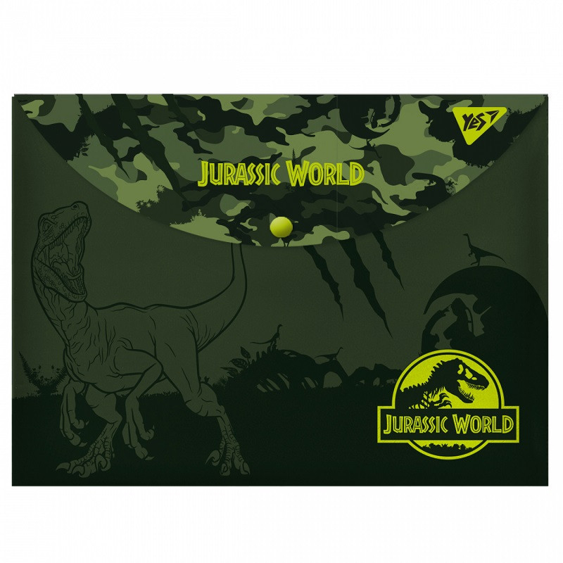 Папка-конверт на кнопці YES JURASSIC WORLD A4 (491739)