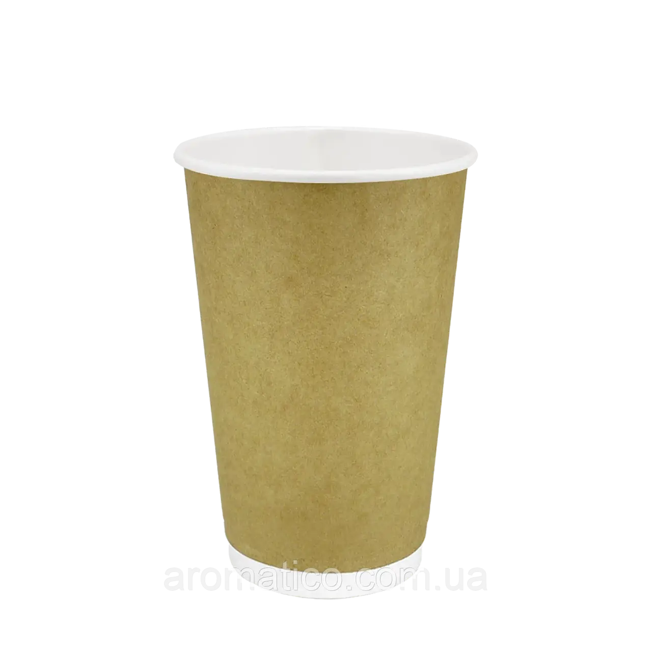 Стакан паперовий 400 мл двошаровий ЄВРО Білий+Крафт (25 шт)