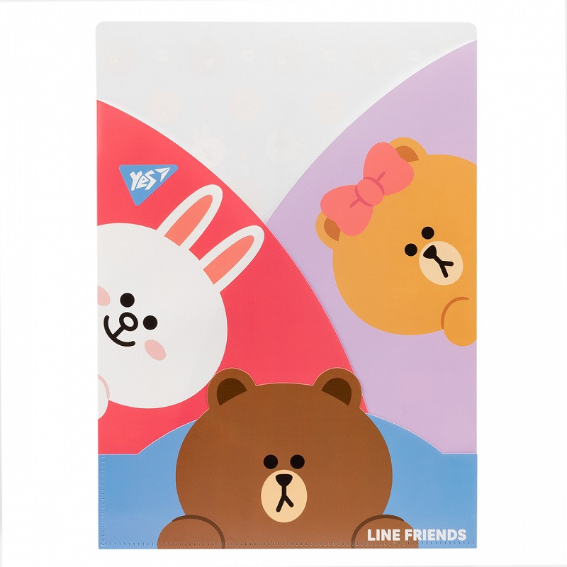 Папка-куток із фігурними клапанами YES Line Friends A4 (492084)