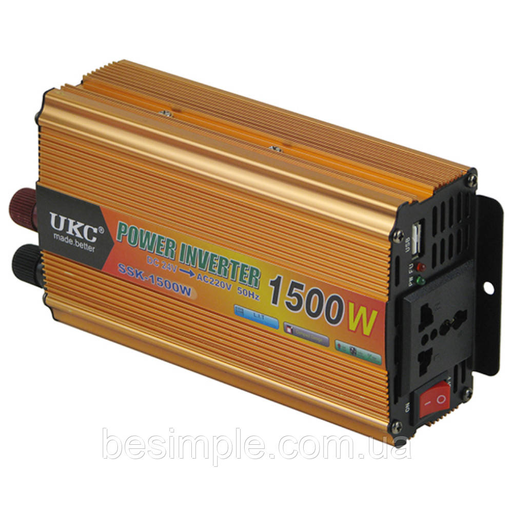 Перетворювач інвертор AC/DC, 1500W, 12V SSK UKC - EH / Автомобільний перетворювач напруги, струму