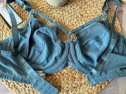 Бюстгальтер без поролона с портупеей синий Lanny Mode 85E, цена