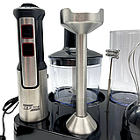 Ручний занурювальний блендер Zepline ZP-117 6в1 на підставці Домашній кухонний подрібнювач з віночком 1500Вт, фото 8
