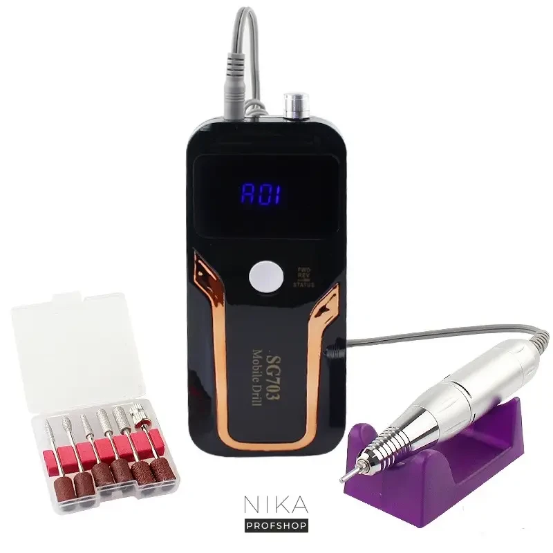 Фрезер для манікюру на акумуляторі Nail Master SG-703 35000 об/хв, фото 1