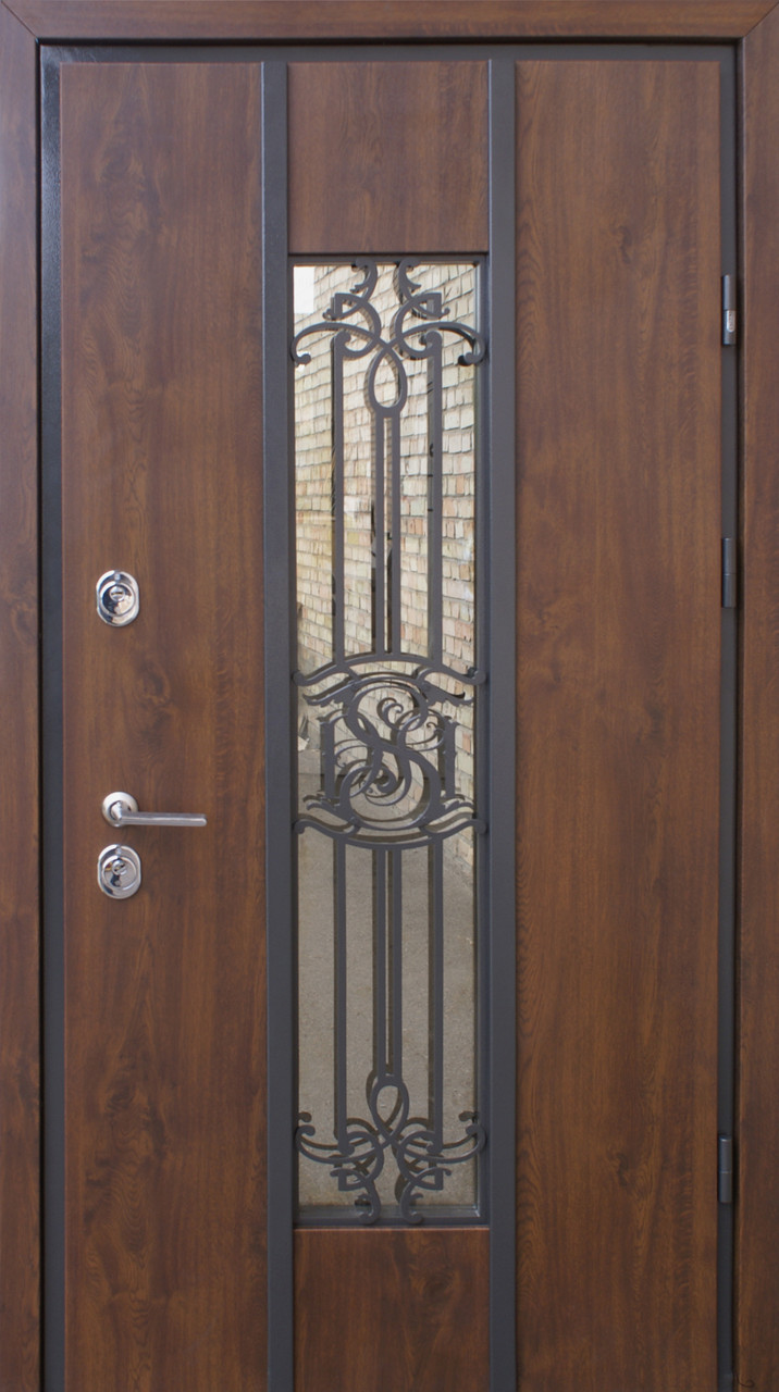 Вхідні металеві двері Страж Nominal 970х2050 мм горіх натуральний Ліві