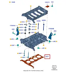 Прокладка ГБЦ 1.1 мм на Ford Transit (2011-...), 2.2TDCi (повний, задній привод), 1776498, BK3Q6051A1C