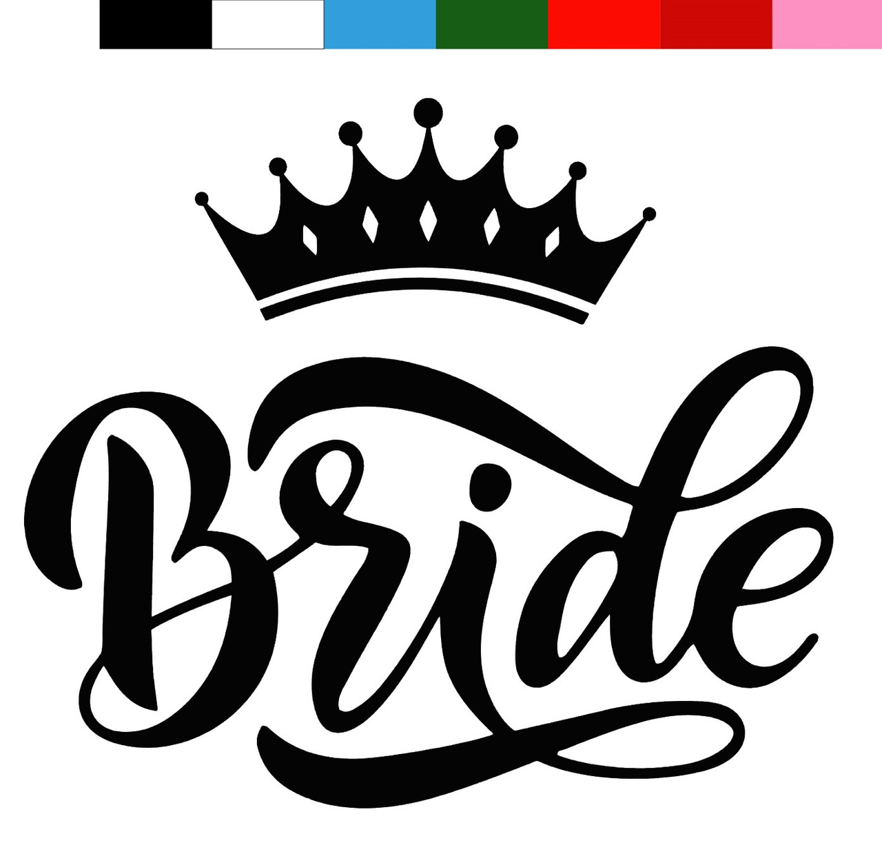 Наклейка на кульку "Bride" з короною (15х15см.) пастель