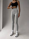 Жіночі легінси для фітнесу пуш-ап світло-сірі L, фото 3