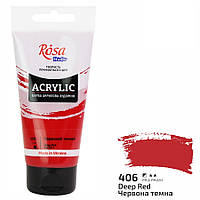 Фарба акрилова ROSA Studio червона темна (406) 75 мл (4823098510864)