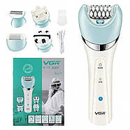 Пінцетний епілятор на акумуляторі з 5 насадками для всього тіла VGR V-703, фото 6