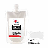 Фарба акрилова ROSA Studio білила титанові (401) 200 мл (4823098519829)