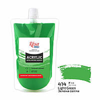 Фарба акрилова ROSA Studio зелена світла (414) 200 мл (4823098519751)