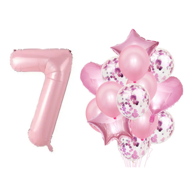 Фонтан із куль з цифрою "7", рожевий, фото 1