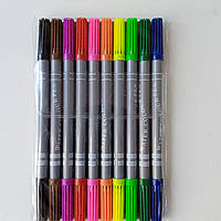 Фломастери 10 кольорів двосторонні | фломастери шкільні 10 кольорів |