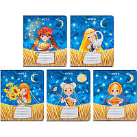 Зошит Kite Красуні 12 аркушів клітинка софт тач + УФ лак мікс дизайнів (K24-232-2)