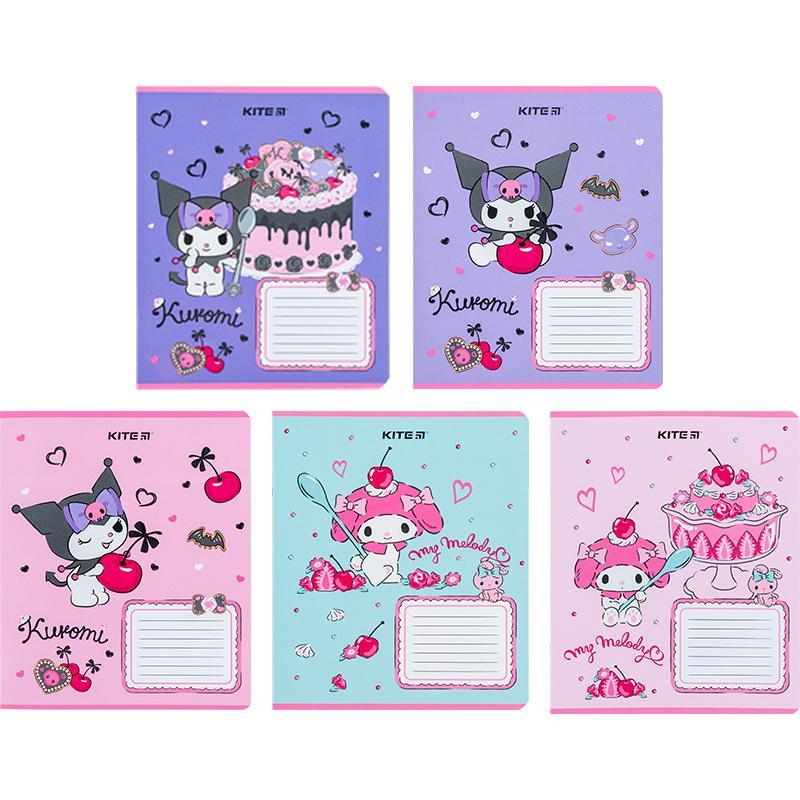 Зошит Kite Kuromi 18 аркушів лінія софт тач + УФ лак мікс дизайнів (HK24-237)