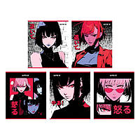 Зошит Kite Anime 48 аркушів клітинка гібр. лак + УФ лак мікс дизайнів (K24-259-2)