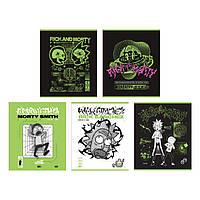 Зошит Kite Rick and Morty 48 аркушів клітинка гібр. лак + УФ лак мікс дизайнів (RM24-259)