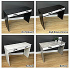 Туалетний столик венге з білим фасадом з двома шухлядами h76х110х40 см, фото 8