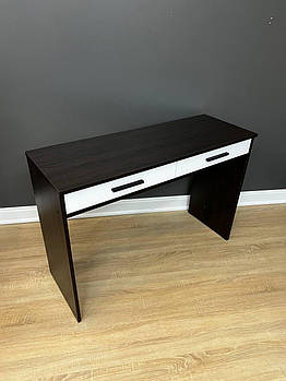 Туалетний столик венге з білим фасадом з двома шухлядами h76х110х40 см