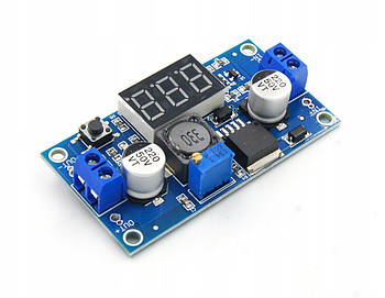 Знижувальний перетворювач напруги LM2596S із вбудованим вольтметром DC-DC з 4.5-40В до 1.25-37В