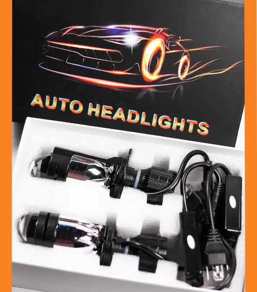 Світлодіодні LED лампи з лінзою H4 12V-24V A82 38W 6000К активне охолодження