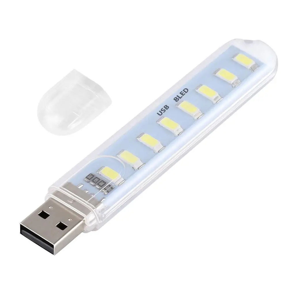 Міні ліхтарик USB на 8 світлодіодів, 4 Вт, Біле світло / Світлодіодний LED світильник брелок / Лампочка флешка, фото 1