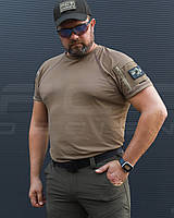 Футболка тактична Комбат тканина ARNO з кишенею Хакі