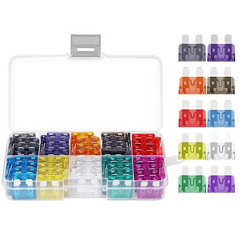 Набір запобіжників міні-розміру в кейсі 2-35А, 120шт / Авто запобіжники / Запобіжники автомобільні