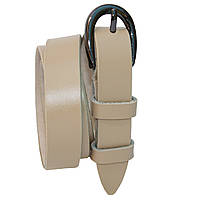 Ремінь жіночий шкіряний темно бежевий, Вознесенськ (RWK0134-20)