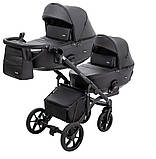 Коляска 2 в 1 для двійнят Bair Kiwi DUO ECO BKD-15 чорна, фото 6