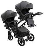 Коляска 2 в 1 для двійнят Bair Kiwi DUO ECO BKD-15 чорна, фото 7
