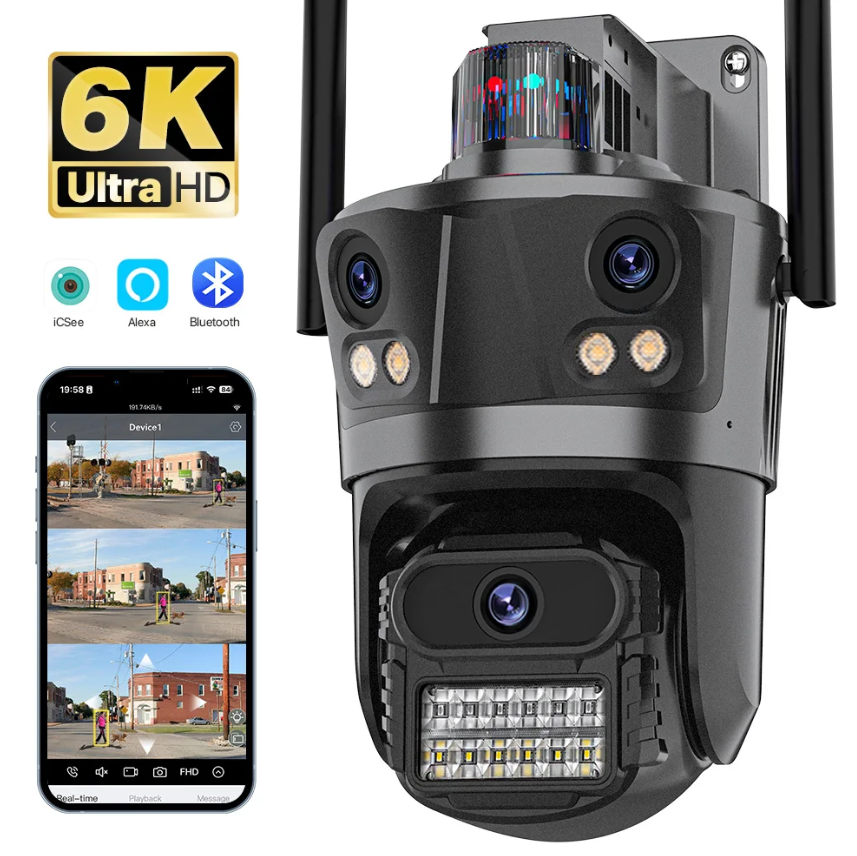 Вулична охоронна поворотна WI-FI камера спостереження Deruvin XM77 6K 360